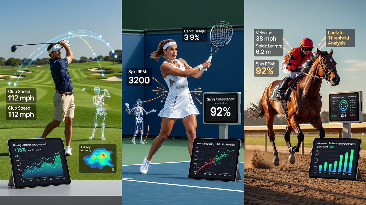 Performance tracking equipment applied in tennis and horse racing training programs